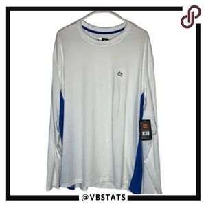 RBX Active White/Blue Long Sleeve Tech Workout Athletic‎ Shirt XL (NWT)
